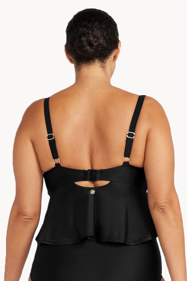 Artesands Plains Chagall Midriff Bikini Top Black Swimwear