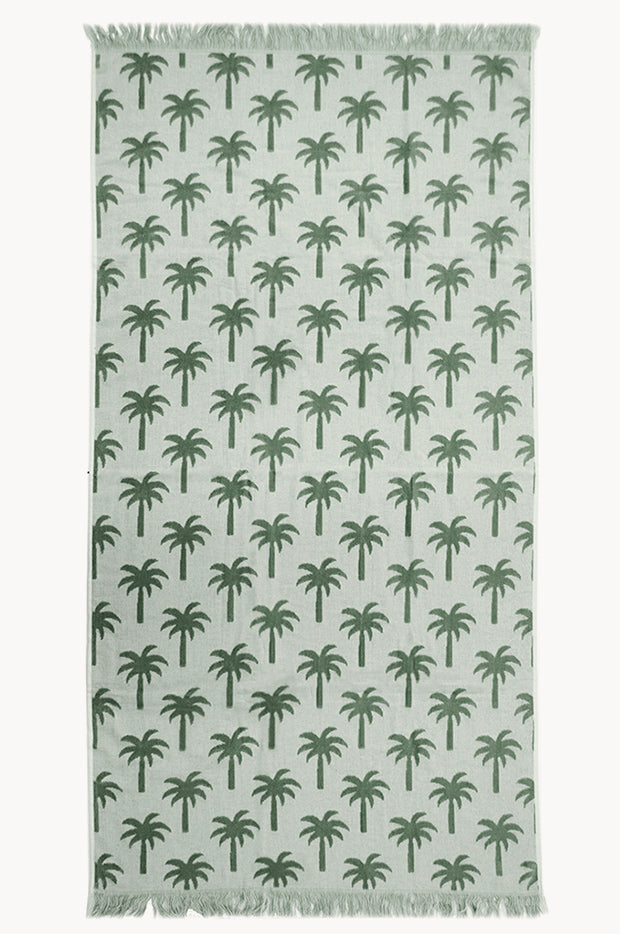Palm Velour Fringe Towel