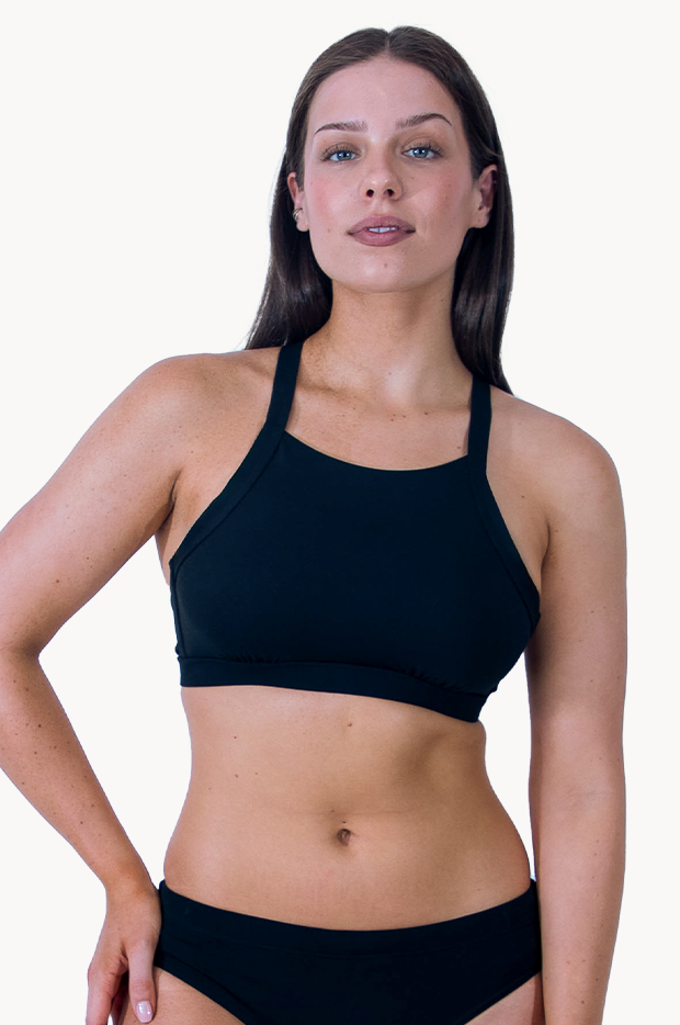 Sports High Neck Crop