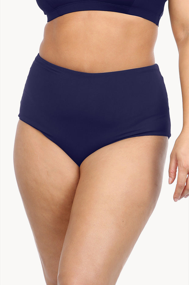 Base Swim Plain High Waisted Pant Navy Swimwear Galore AU