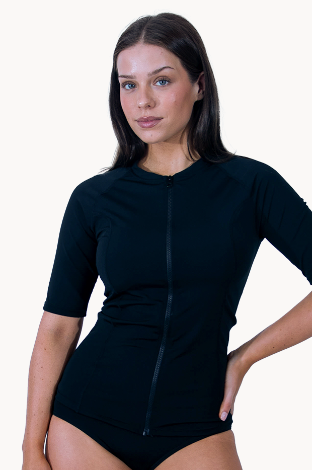 Plain Short Sleeve Suntop