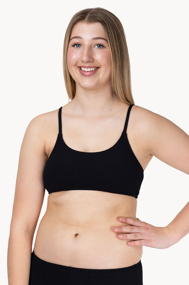 Girls Textured Scoop Crop