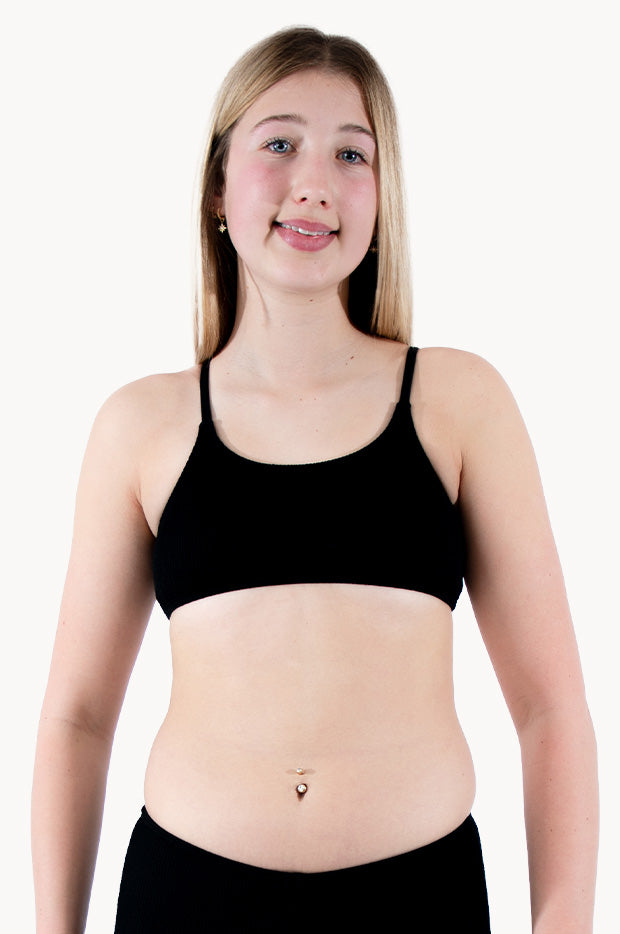 Girls Textured Scoop Crop