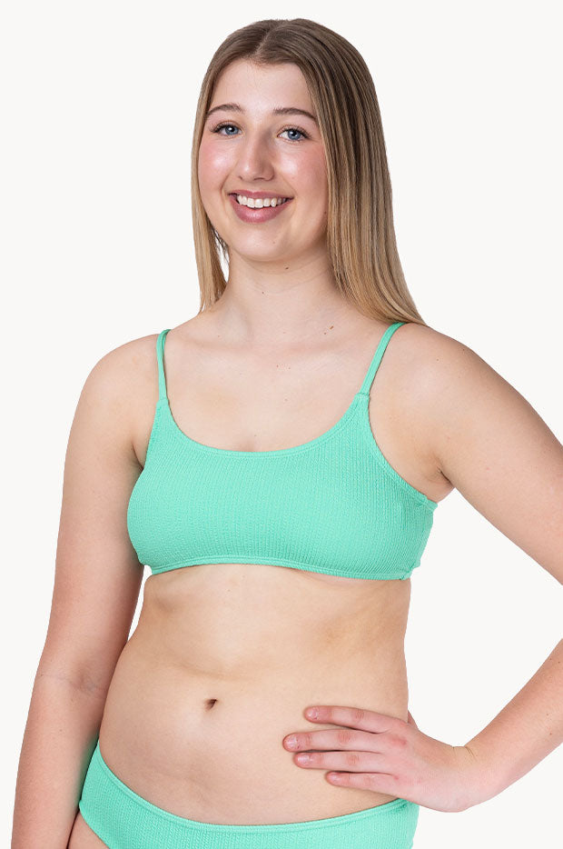 Girls Textured Scoop Crop