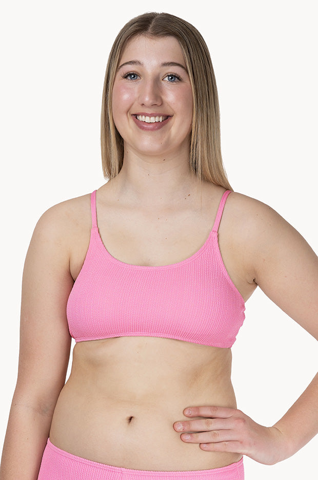 Girls Textured Scoop Crop
