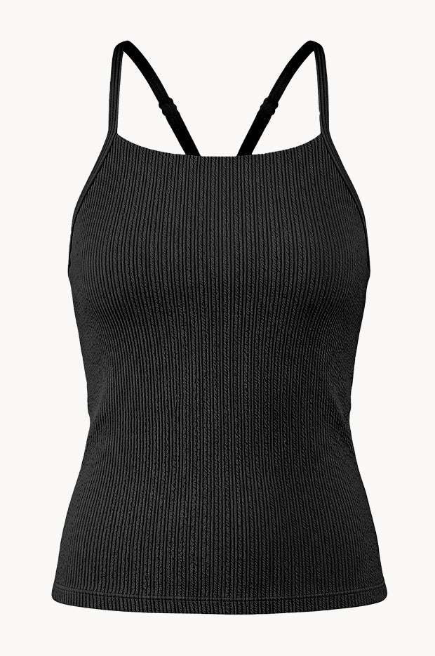 Girls Textured Scoop Tankini Separate
