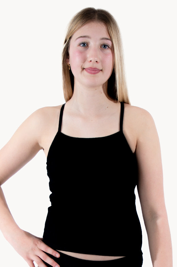 Girls Textured Scoop Tankini Separate