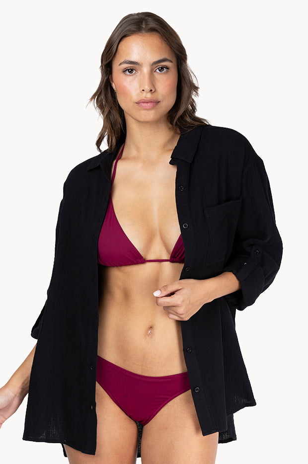 Plain Long Sleeve Beach Shirt