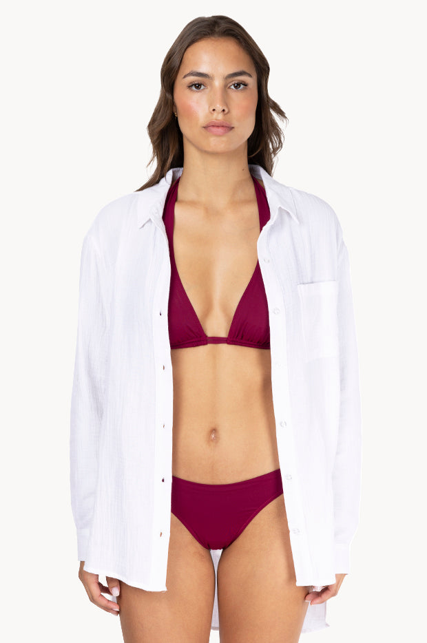 Plain Long Sleeve Beach Shirt