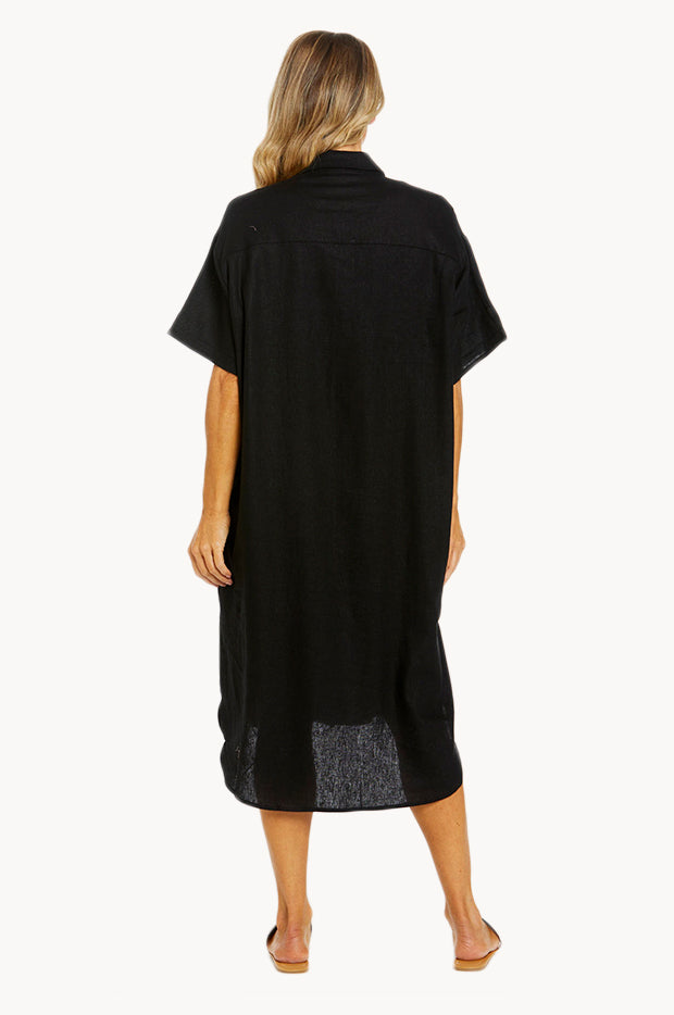 Plain Linen Shirt Dress