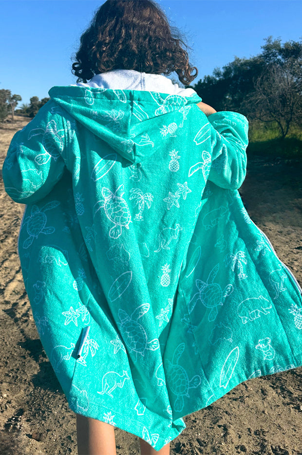 Kids Australia Hooded Towel Robe 7-11Y