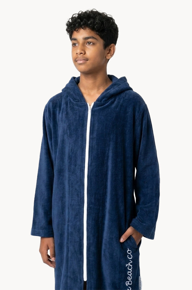 Kids Deep Ocean Hooded Towel Robe 7-11Y