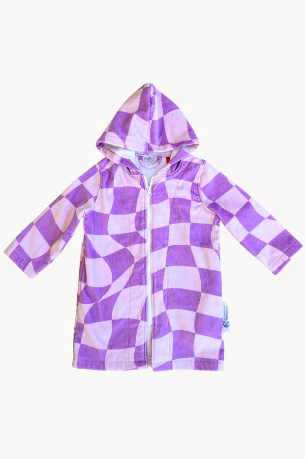 Back Beach Co - Kids Ocean Drifter Hooded Towelling Robe 5-7Y - Purple