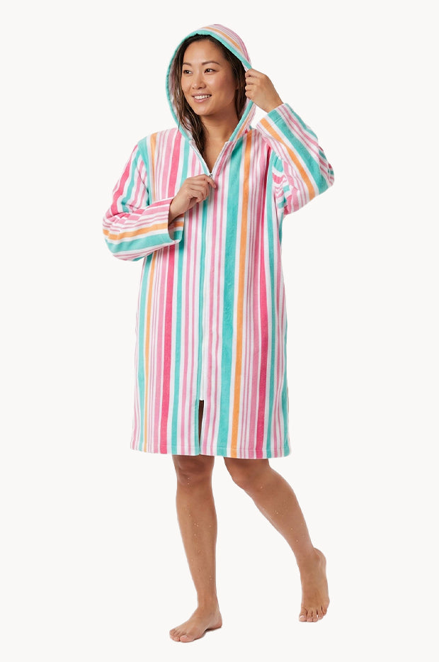 Hawaiian Stripe Hooded Towel Robe S/M