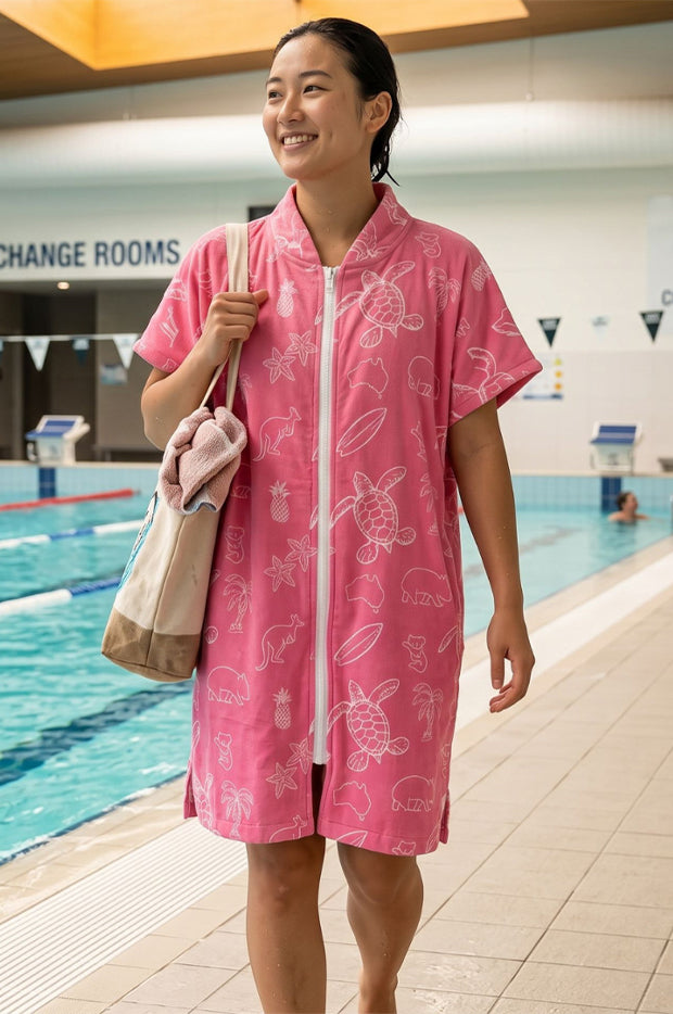 Australia Zip Towelling Robe S/M