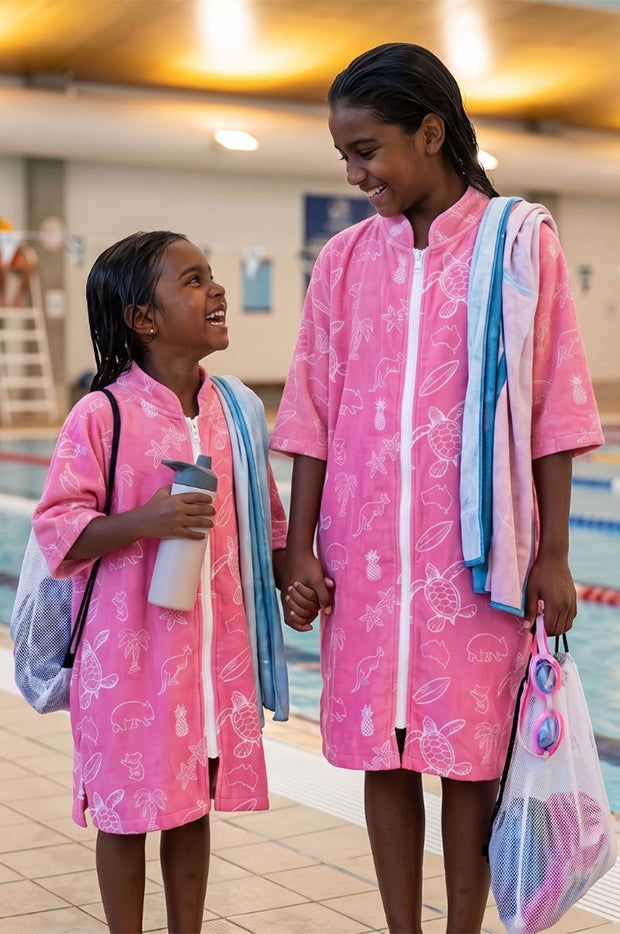 Kids Australia Zip Towelling Robe 7-11Y