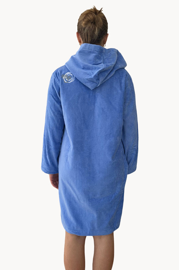 Kids Blue Riptide Hooded Towel Robe 7-11Y