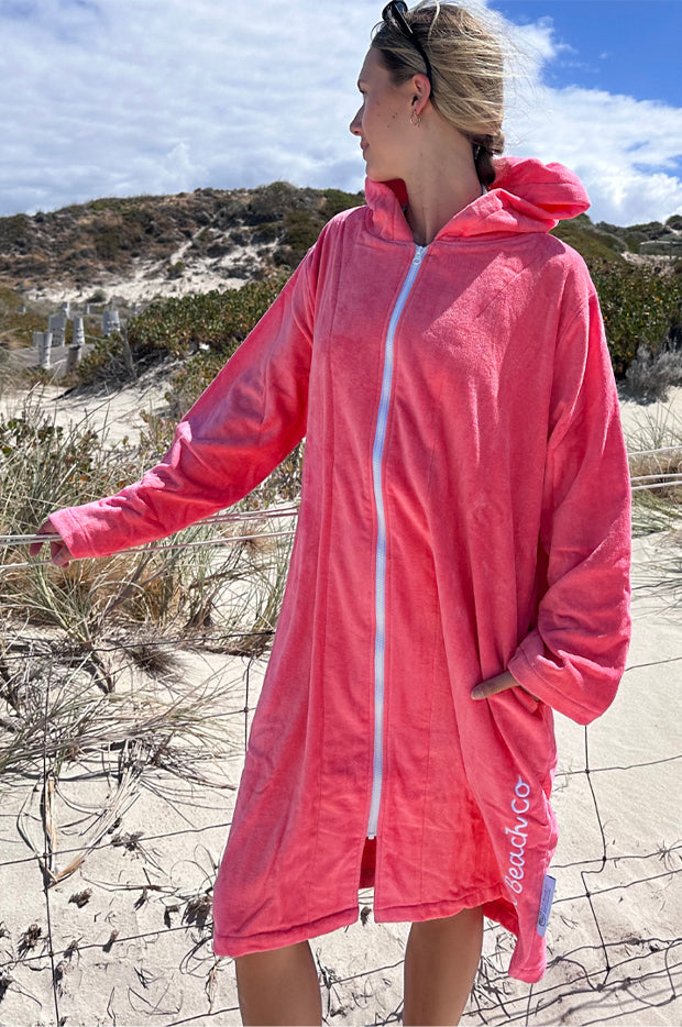 Salty Peach Hooded Towel Robe M/L
