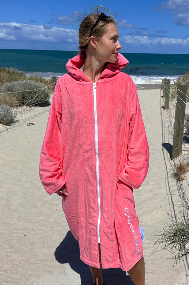 Salty Peach Hooded Towel Robe M/L