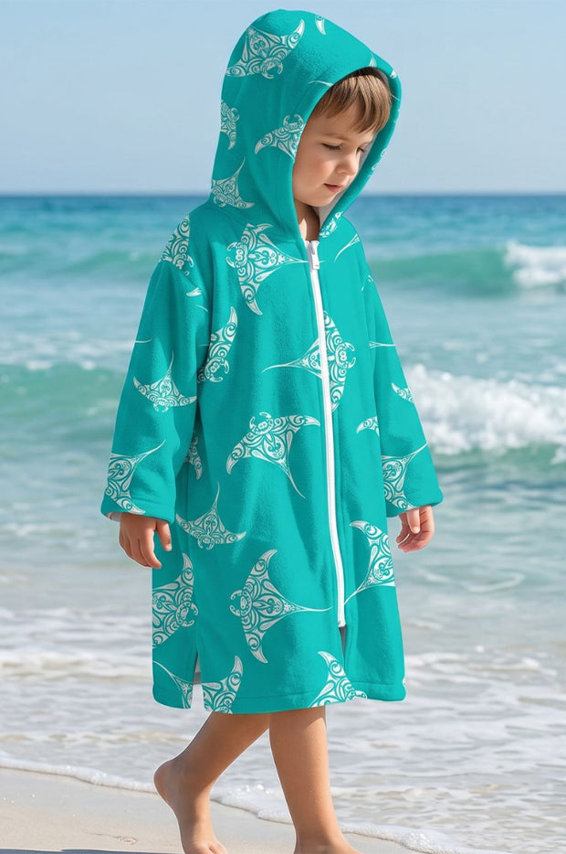 Kids Stingray Hooded Towelling Robe 5-7Y