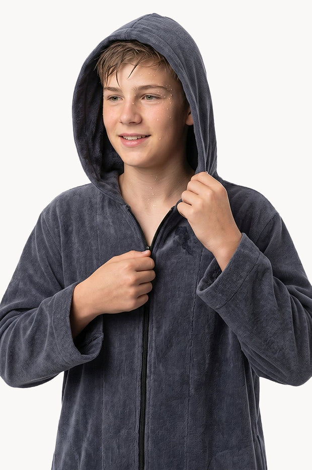 Kids Storm Hooded Towelling Robe 5-7Y