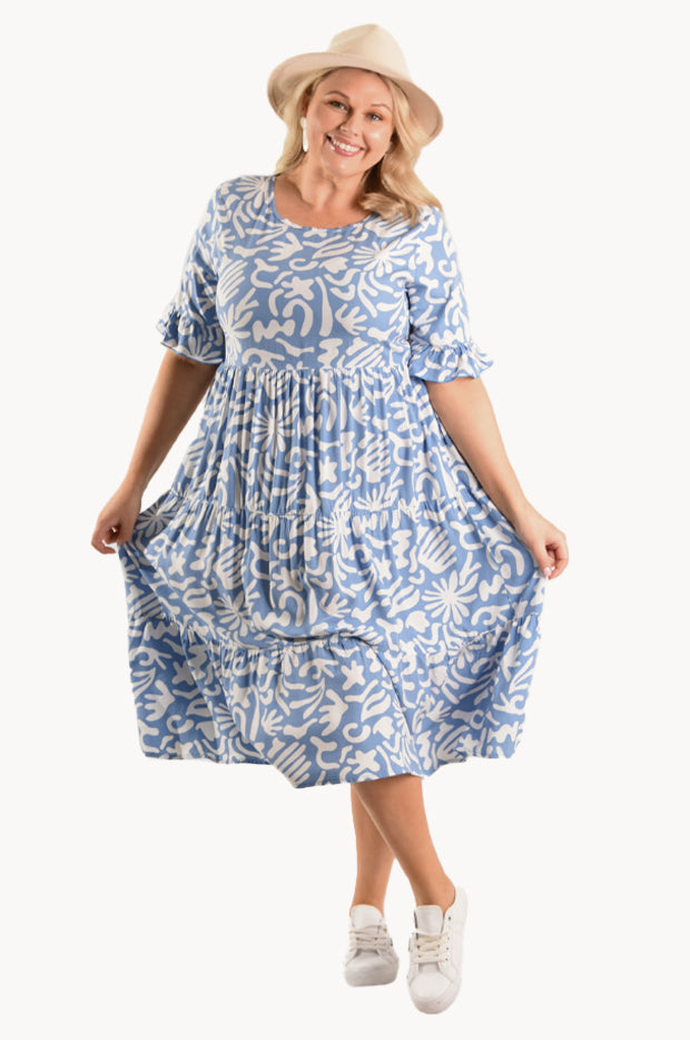 Bodacious - Aztec Paradise Dress - Blue | Swimwear Galore US Bodacious - Aztec Paradise Dress - Blue | Swimwear Galore US