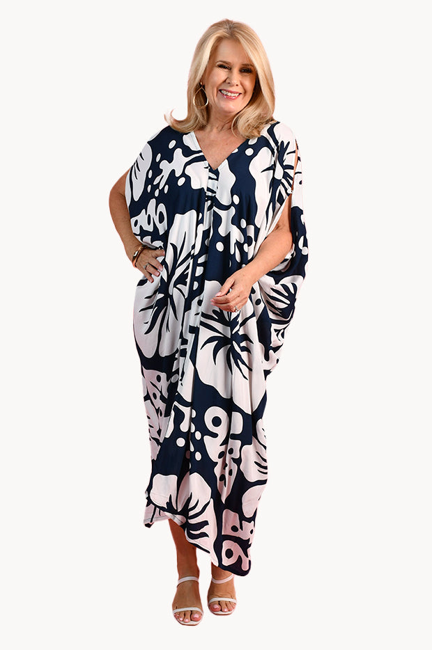 Bodacious - Hibiscus Cushla Dress - Navy | Swimwear Galore US