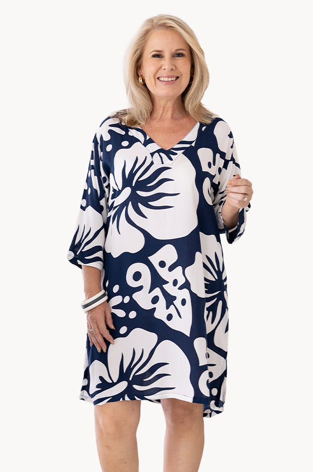 Hibiscus V Neck Vicky Dress
