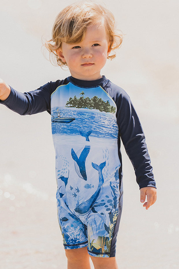 Toddler Boys Max Whale Sunsuit