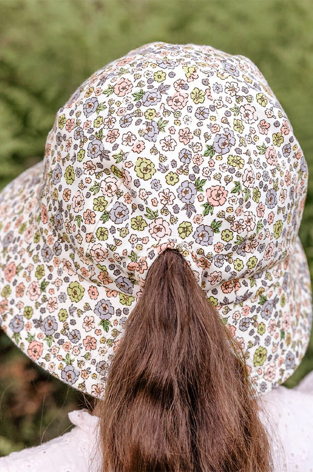 Girls Floret Ponytail Bucket Hat