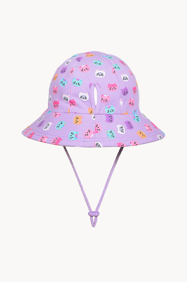 Girls Kitty Ponytail Bucket Hat