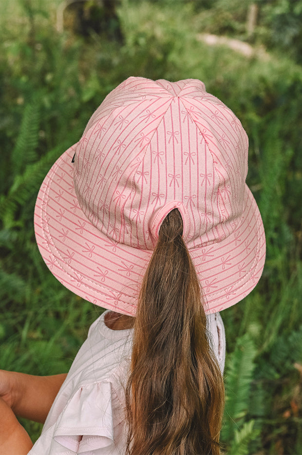 Girls Ballerina Ponytail Bucket Hat