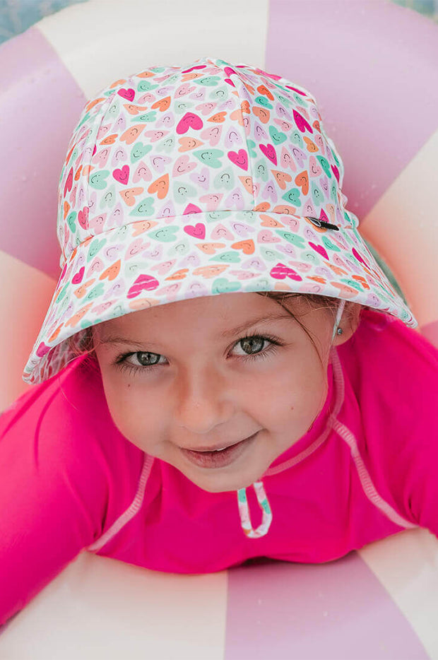 Girls Sweetheart Ponytail Bucket Sunhat