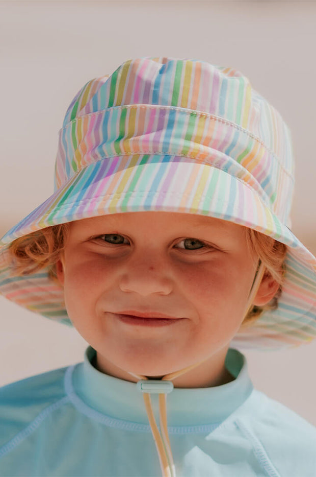 Girls Rainbow Classic Bucket Sunhat