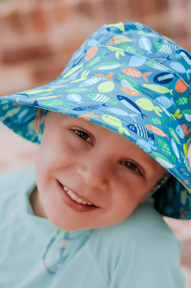 Boys Pisces Classic Bucket Sunhat