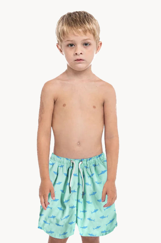 Boys Great White Compression Swim Short