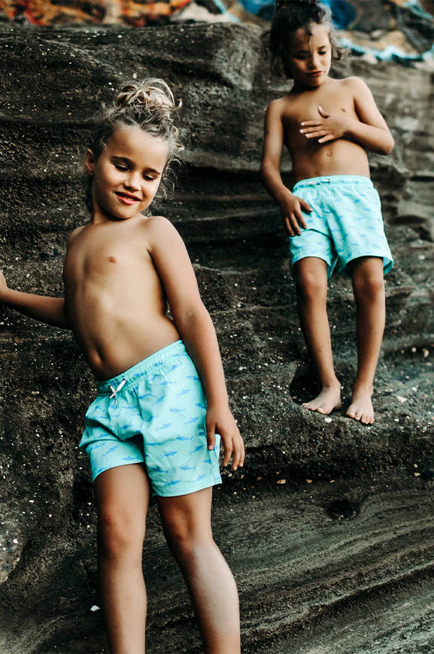 Boys Great White Compression Swim Short