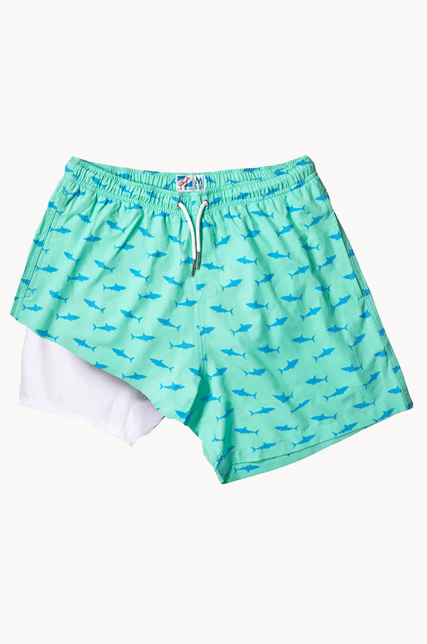 Boys Great White Compression Swim Short