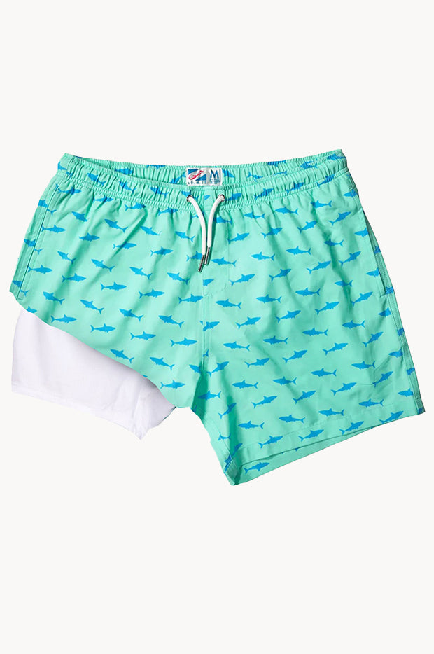 Mens Great White Compression Lining Swim Short