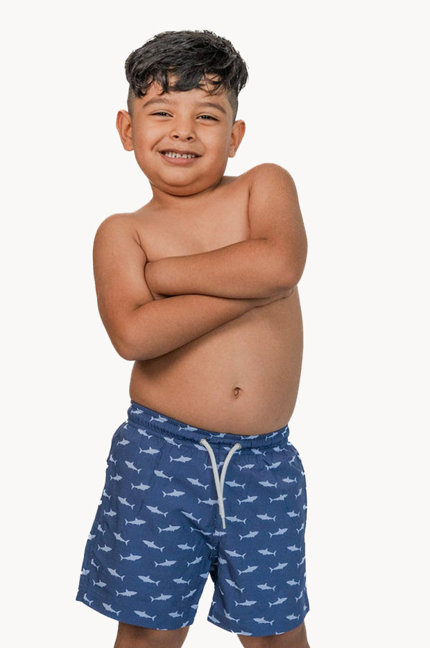 Boys Shark Attack Compression Lining Swim Short