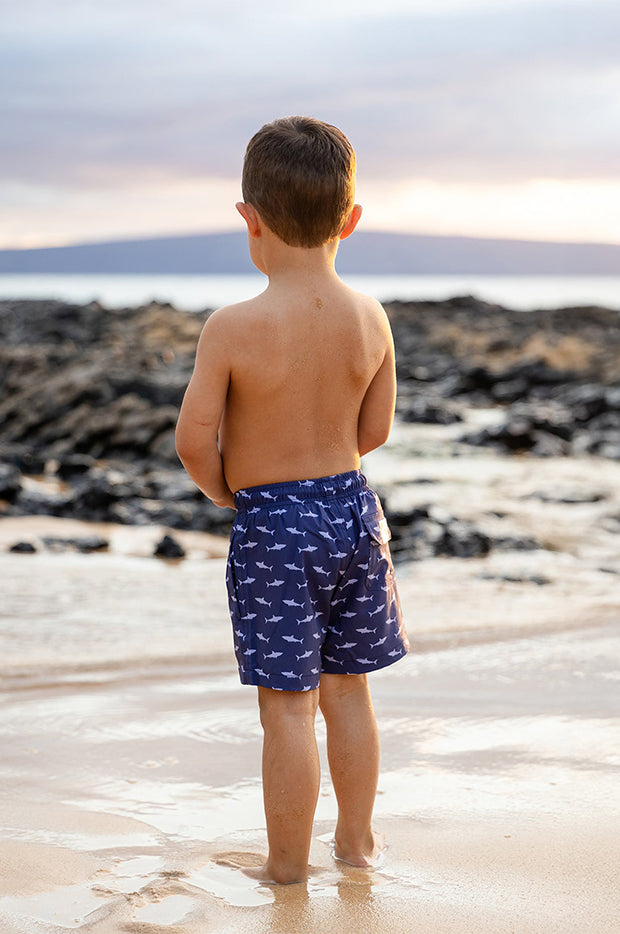 Boys Shark Attack Compression Lining Swim Short