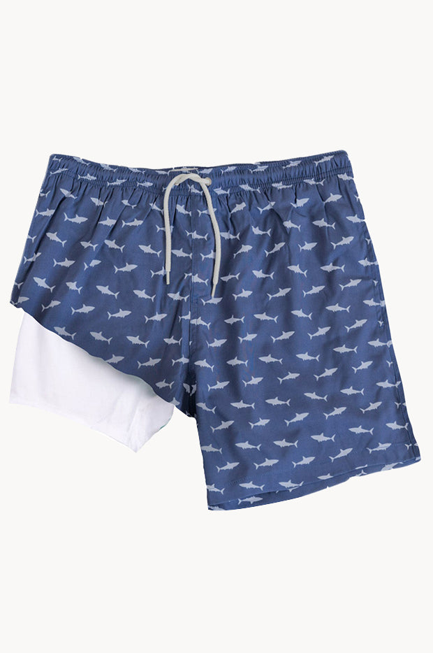 Boys Shark Attack Compression Lining Swim Short