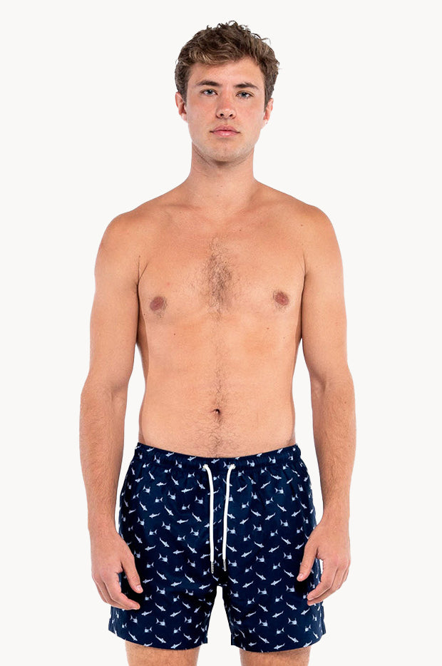 Mens Sharks Compression Lining Swim Short