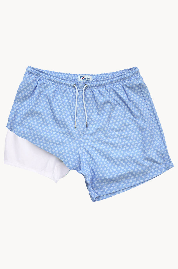 Mens Tribal Turtles Compression Lining Swim Short
