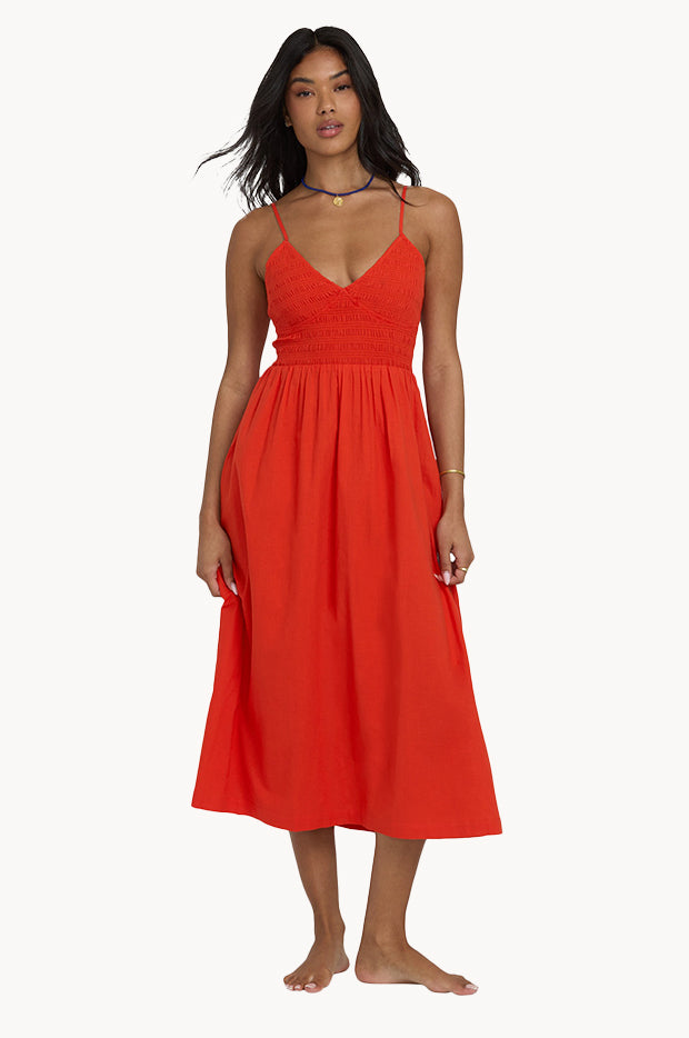 midi beachwear dresses for women Sunset Beach Linen Dress while the flowy tiered skirt offers a flattering Women's Midi Dresses | Beach