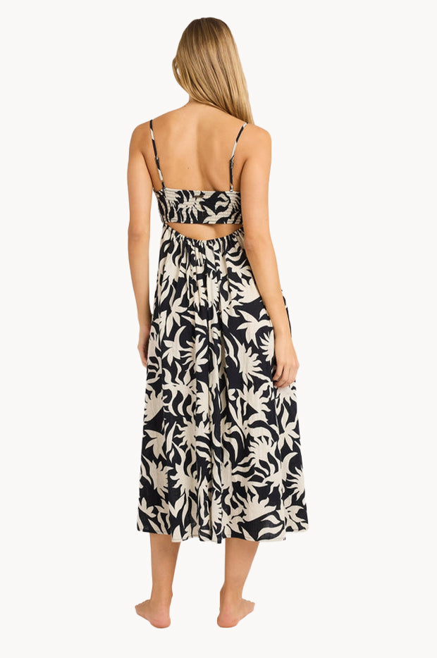 billabong black and white dress Island Heat Dress L DOVE