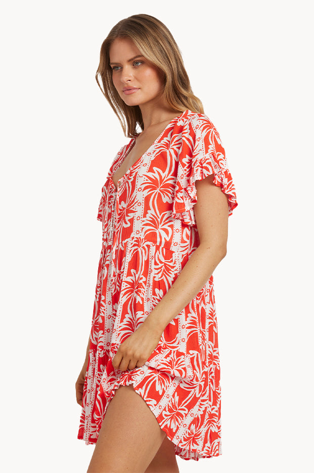 Row Of Palms Tiered Dress