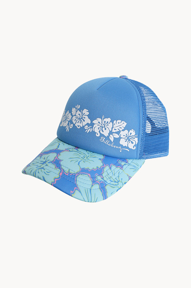 Girls Happy Hibiscus Trucker Cap