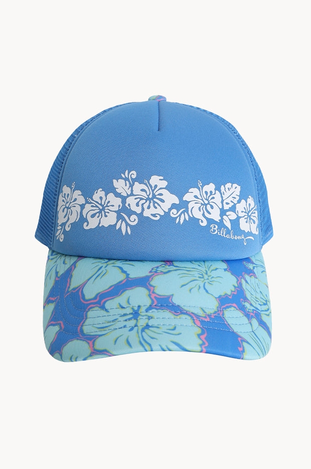 Girls Happy Hibiscus Trucker Cap