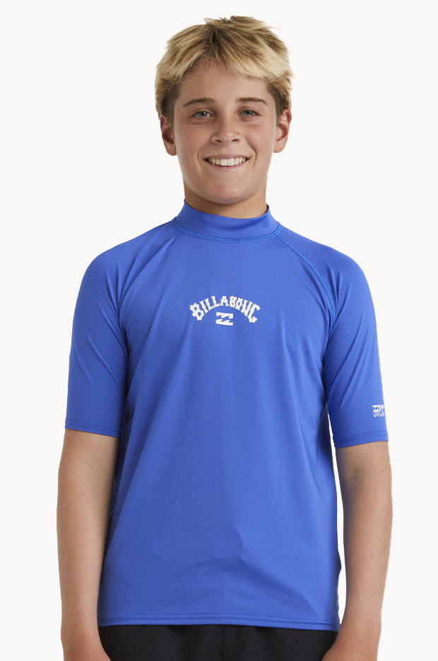 Billabong Boys All Day Arch Short Sleeve Suntop Cobalt